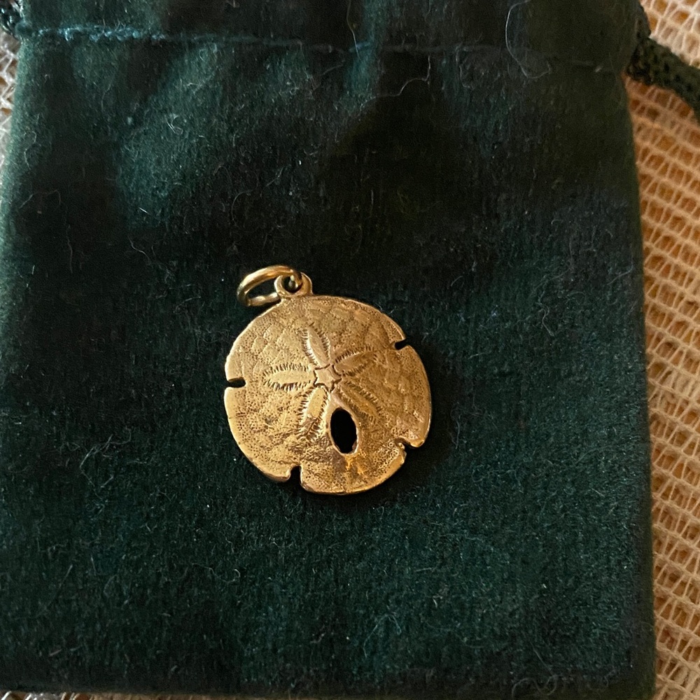 14k Gold Sand Dollar Pendant Necklace